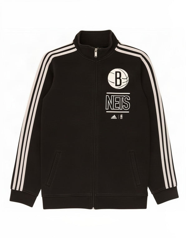 Adidas Hombre Brooklyn Nets Graphic Chándal Top Chaqueta Pequeña Algodón Negro