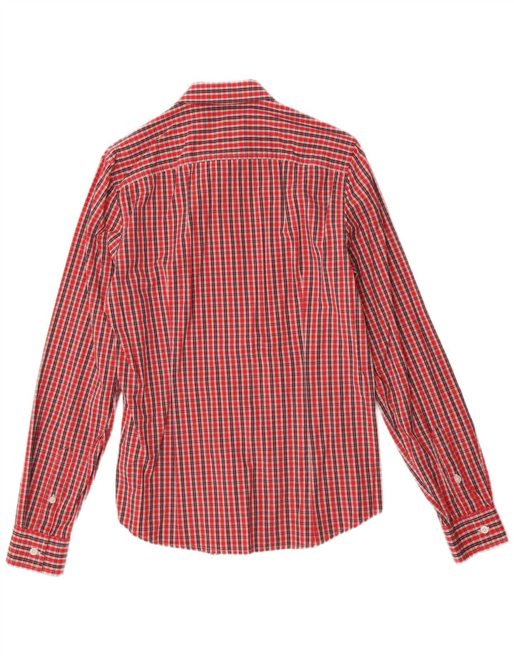 Camisa Calvin Klein Jeans Hombre Algodón Cuadros Rojo Mediano