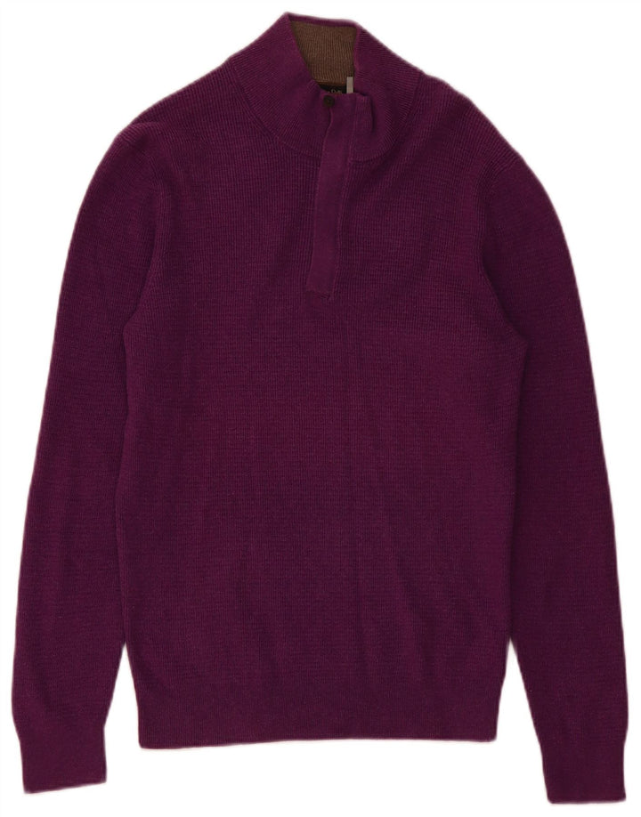 Massimo Dutti Hombre Jersey Con Cremallera En El Cuello Algodón Morado Medio