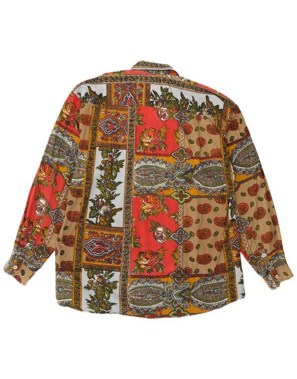 VINTAGE Camisa de hombre grande multicolor floral