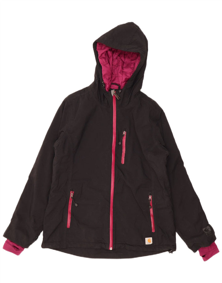 Carhartt Chaqueta cortavientos con capucha para mujer US 8/10 Mediano Negro Poliéster