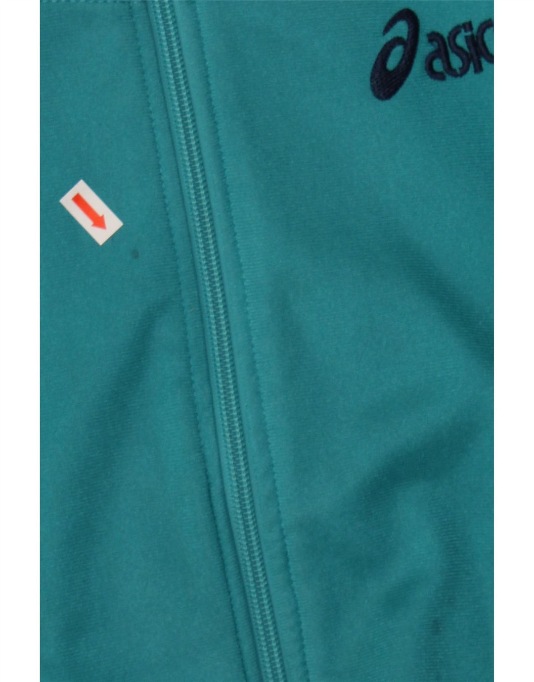 ASICS Womens Tracksuit Top Jacket IT 44 Medium Turquoise Colourblock Vintage Asics and Second-Hand Asics from Messina Hembry 