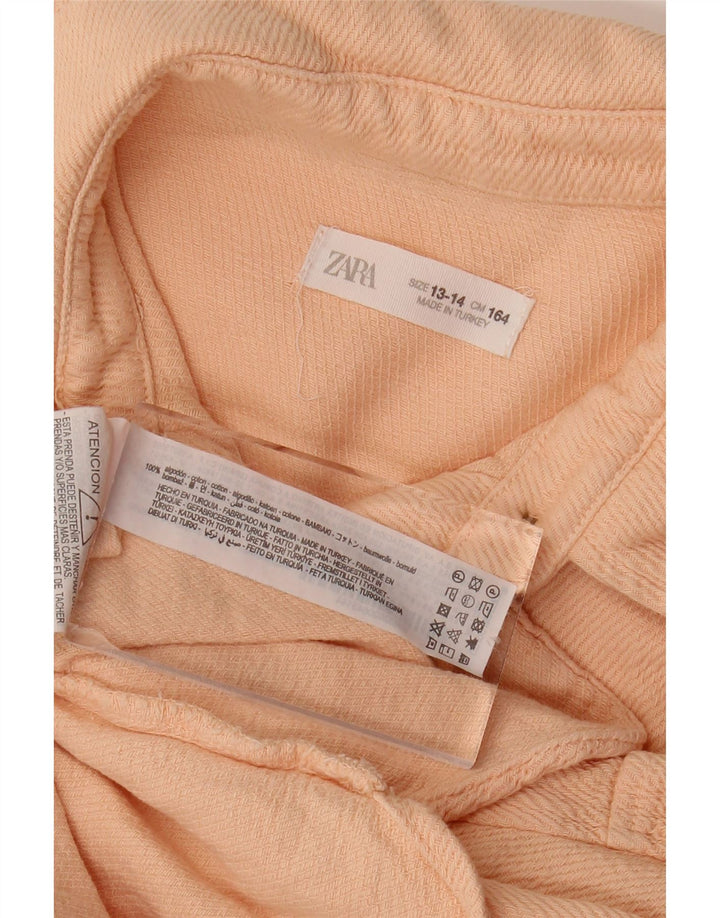 ZARA Camisa Niña Franela 13-14 Años Rosa Algodón
