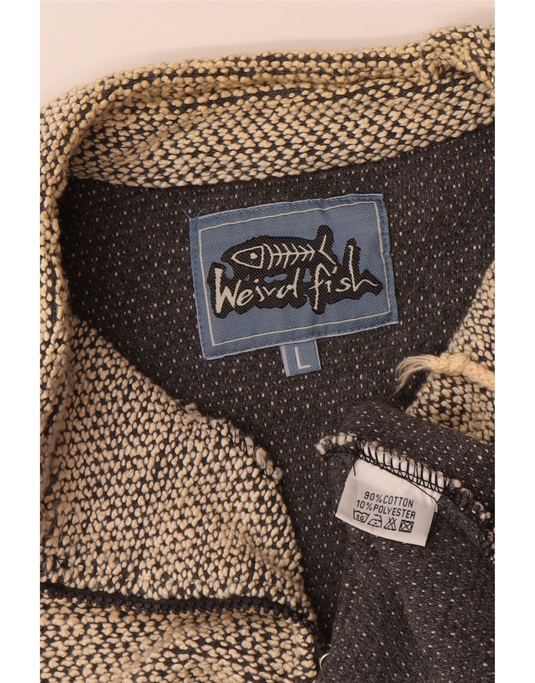 Weird Fish - Sudadera con cuello y cremallera para hombre, talla grande, algodón gris