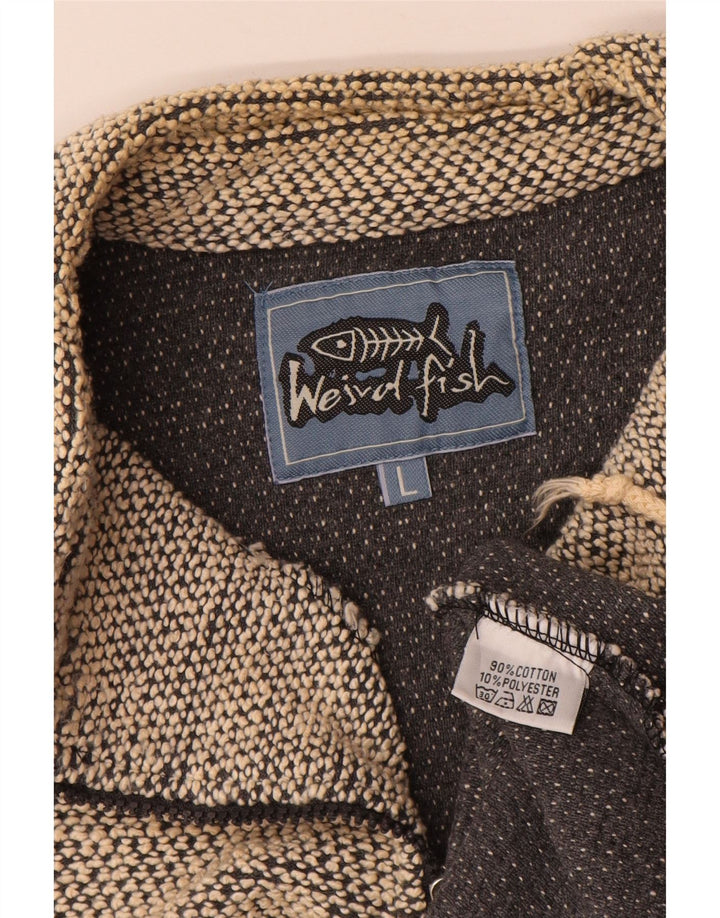 Weird Fish - Sudadera con cuello y cremallera para hombre, talla grande, algodón gris