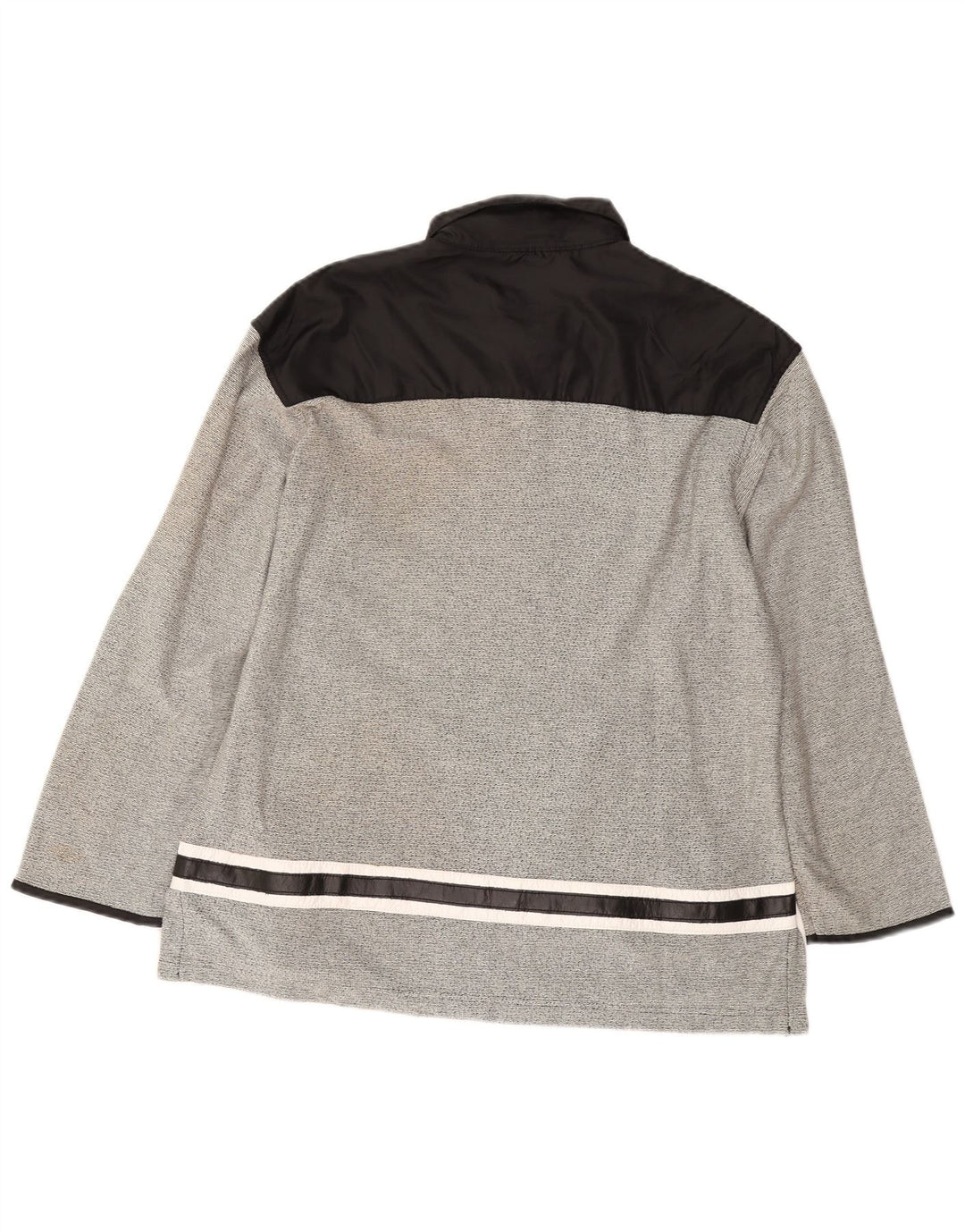 ZONE Polo gráfico de manga larga para hombre en bloques de color gris medio