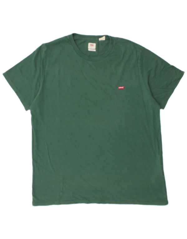 Levi's Camiseta estándar para hombre Top grande de algodón verde