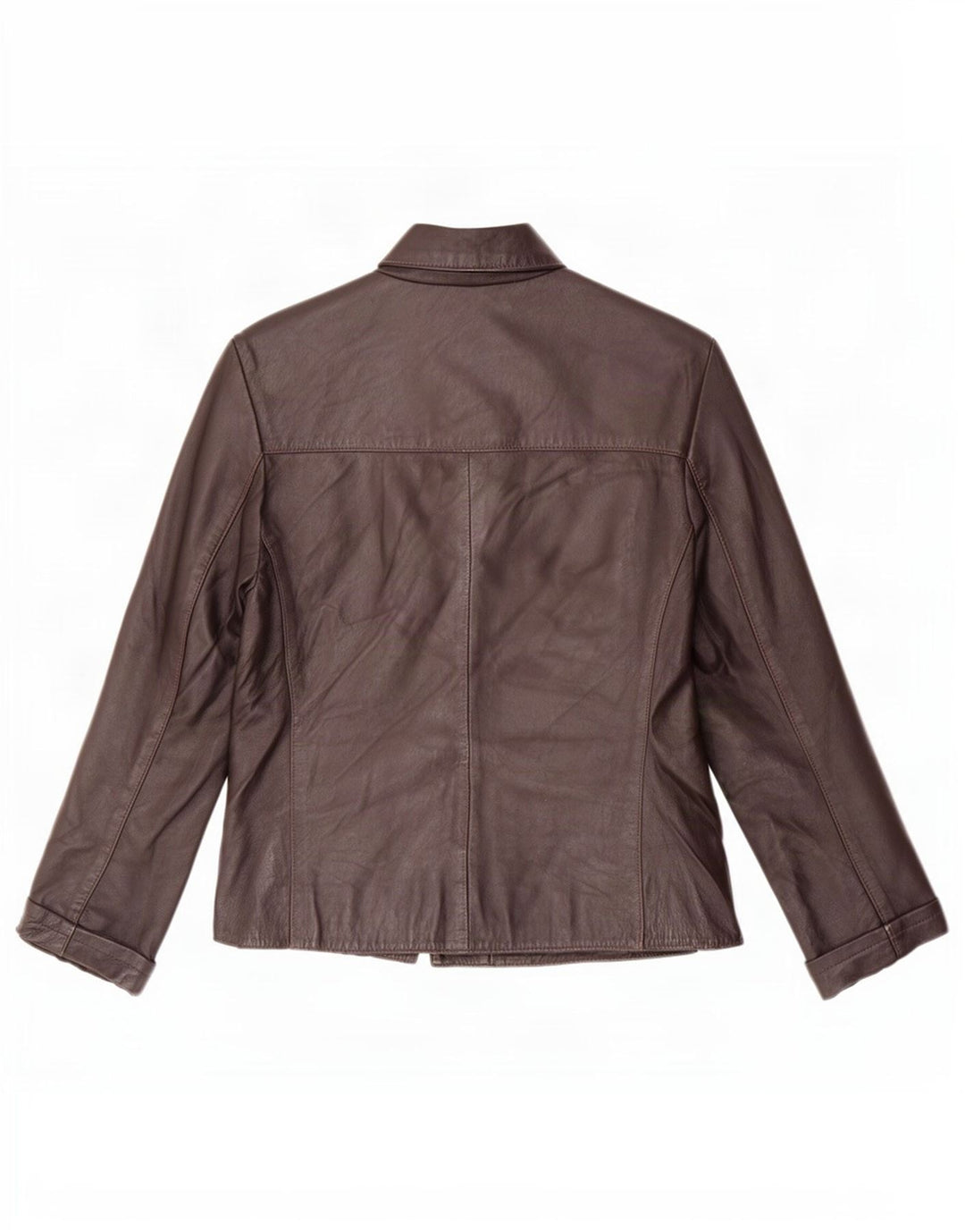 Phase Eight Chaqueta de cuero para mujer UK 42 Marrón medio
