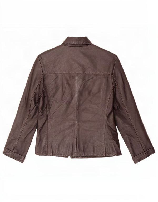 Phase Eight Chaqueta de cuero para mujer UK 42 Marrón medio