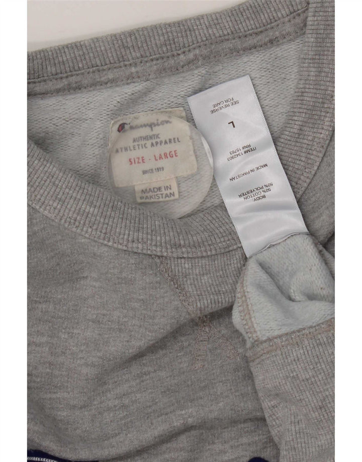 Champion Sudadera Gráfica para Hombre Jersey Grande De Algodón Gris