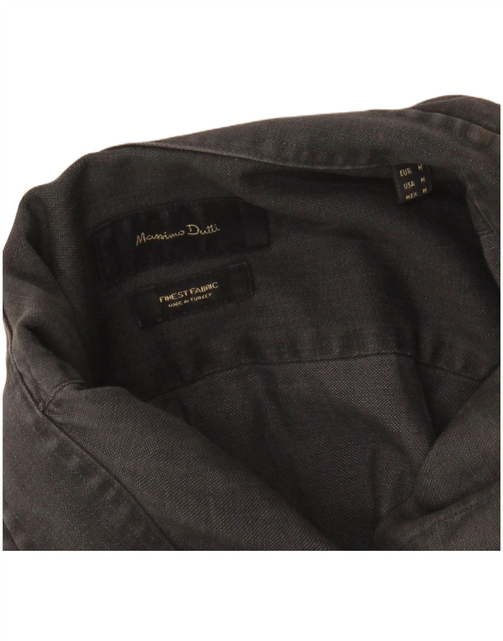 MASSIMO DUTTI Mens Shirt Medium Grey Cotton