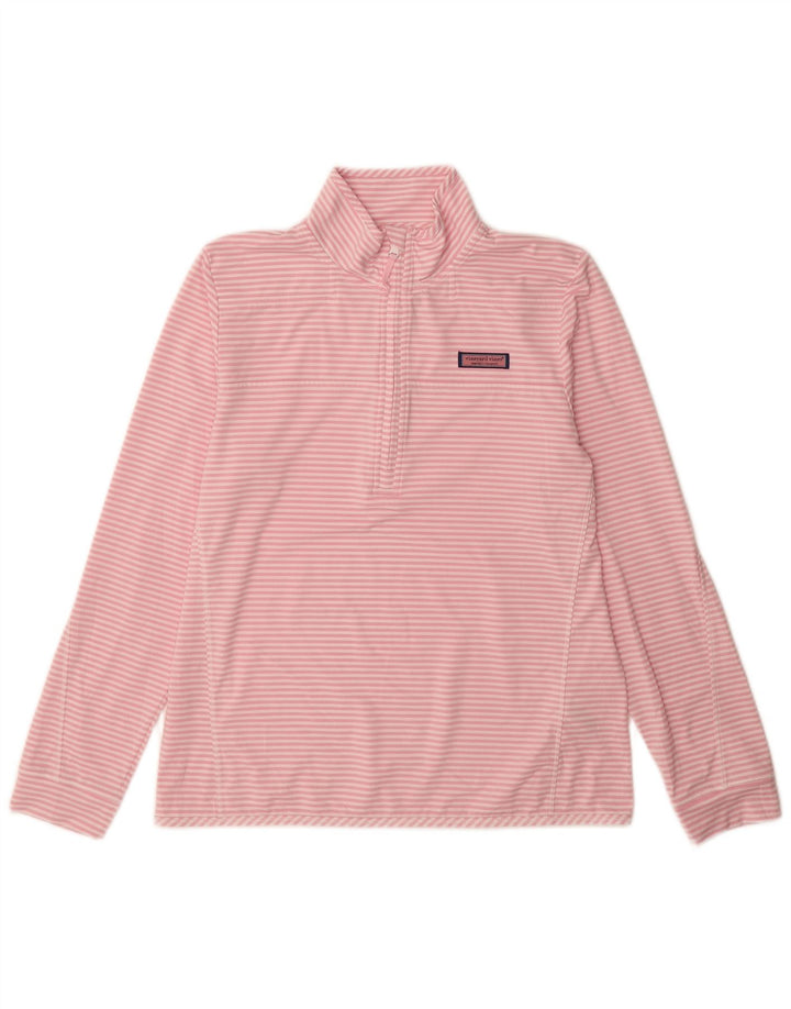 VINEYARD VINES Top de chándal tipo jersey para mujer UK 40 Mediano Rosa Rayas