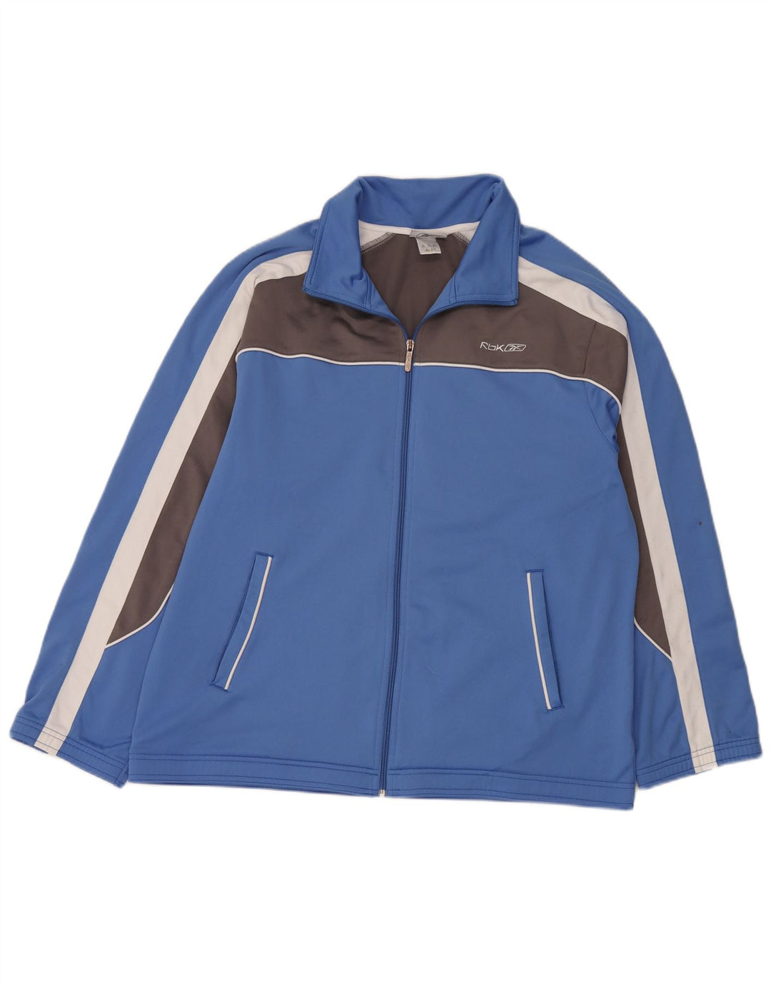 Reebok Hombre Regular Fit Chándal Top Chaqueta XL Azul Colorblock Poliéster