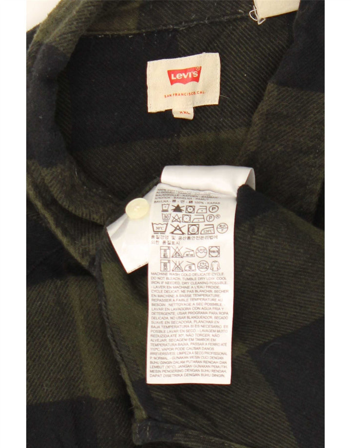 Levi's Camisa de franela para hombre 2XL Algodón a cuadros caqui