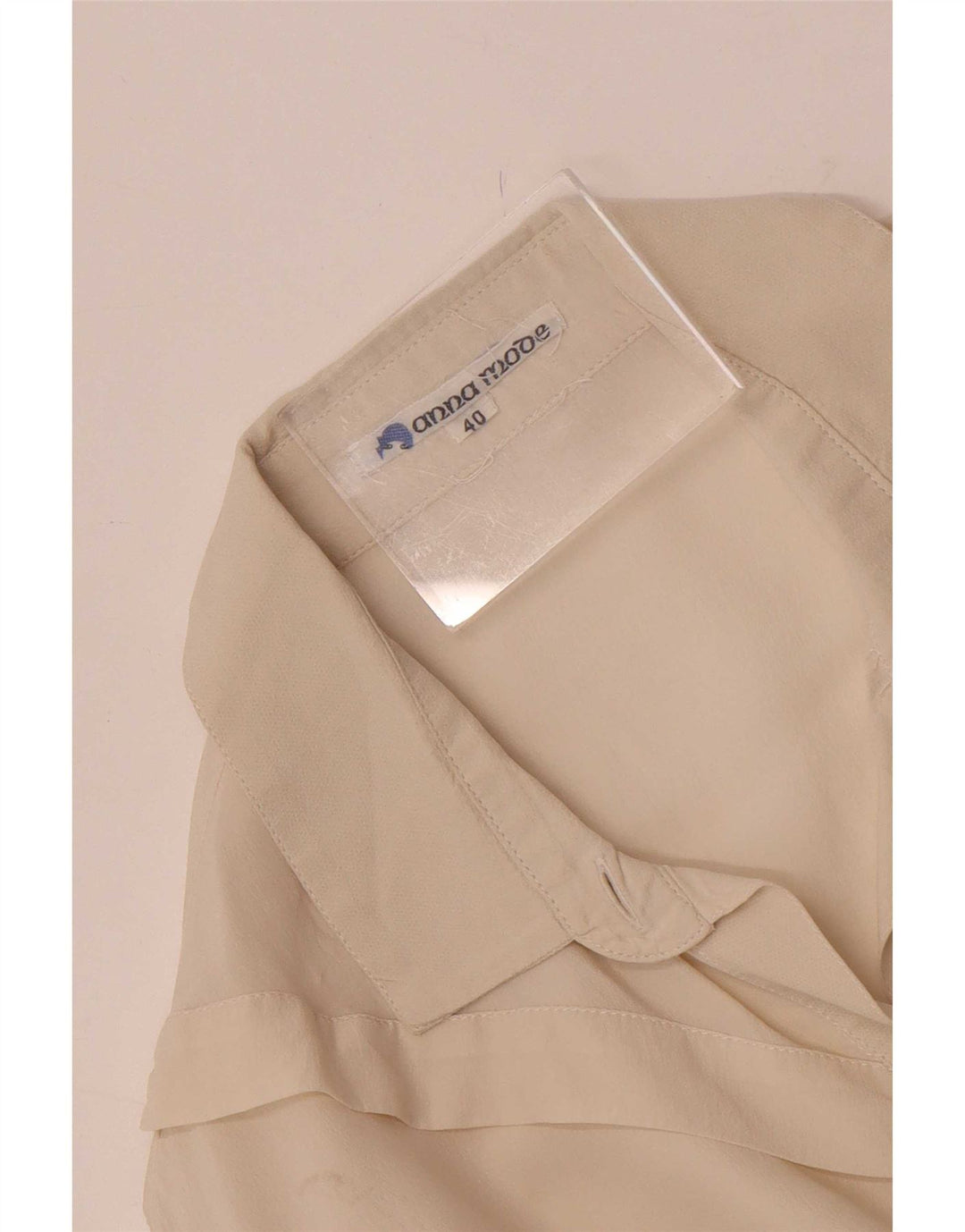 Vintage mujer camisa blusa IT 40 pequeño blanco apagado