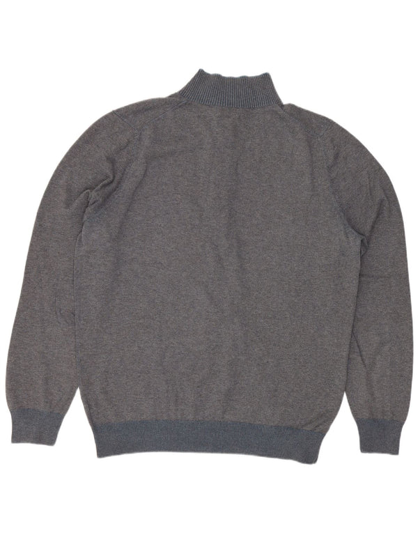 Massimo Dutti Jersey De Cuello Con Botones Para Hombre Large Gris Algodón
