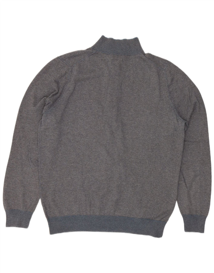 Massimo Dutti Jersey De Cuello Con Botones Para Hombre Large Gris Algodón