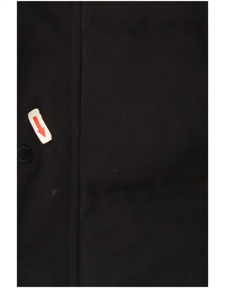 Superdry Chaleco acolchado con capucha para hombre, talla 40, poliéster negro grande