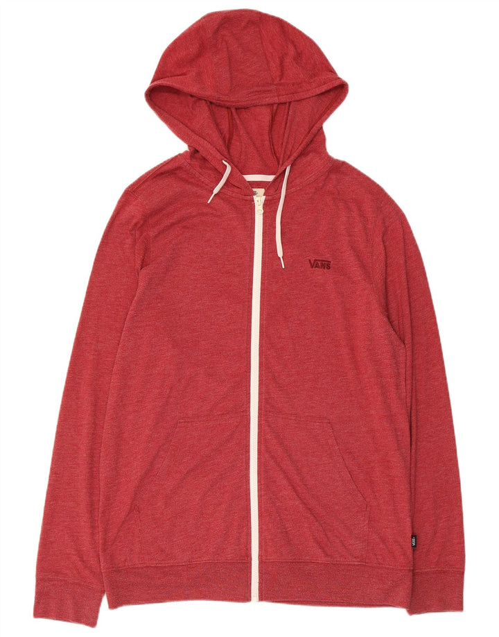 Vans - Sudadera con capucha y cremallera para hombre, talla grande, color rojo