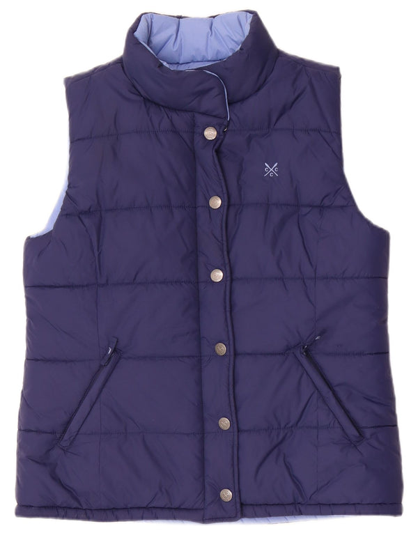 Crew Clothing Chaleco acolchado reversible para mujer UK 12 Medium Azul marino Nylon