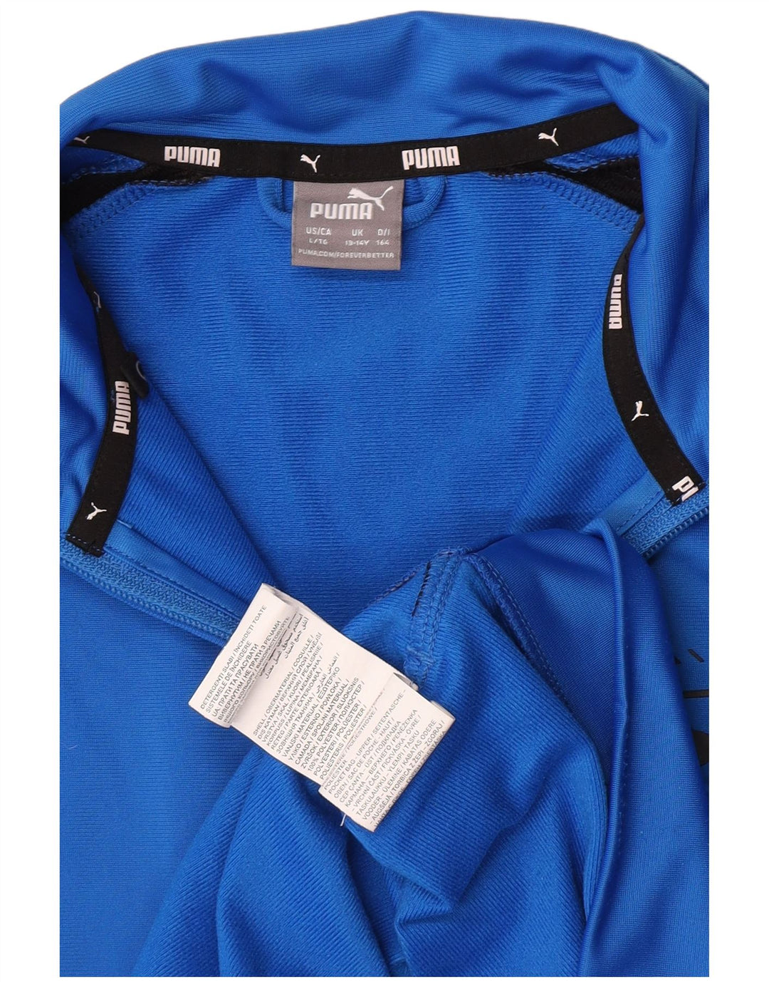 Puma - Chaqueta de chándal con gráfico para niños, 13-14 años, color azul