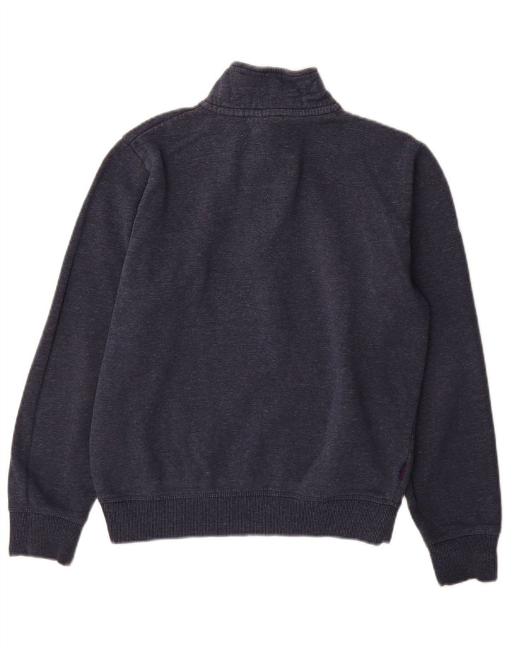 Superdry Sudadera con cuello y cremallera para hombre, jersey pequeño de algodón azul marino