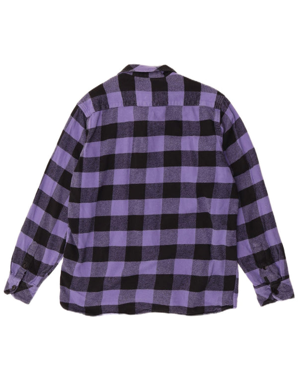 Dickies Camisa de franela para hombre XL Algodón a cuadros morado