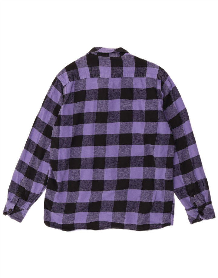 Dickies Camisa de franela para hombre XL Algodón a cuadros morado