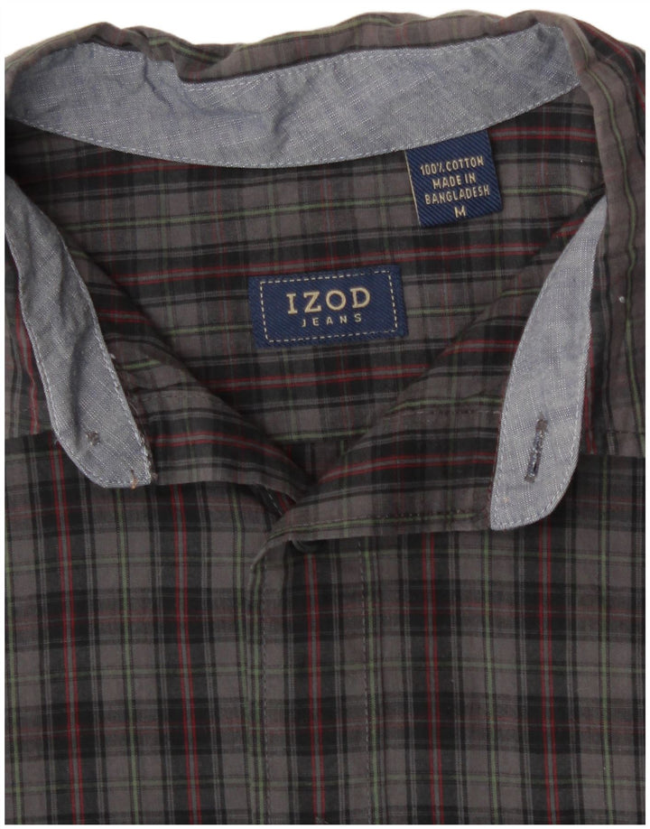 Camisa De Cuadros Izod Hombre Gris Medio Algodón A Cuadros