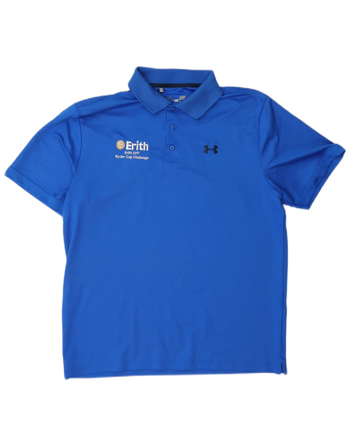Under Armour Polo Heat Gear para hombre, talla grande, azul