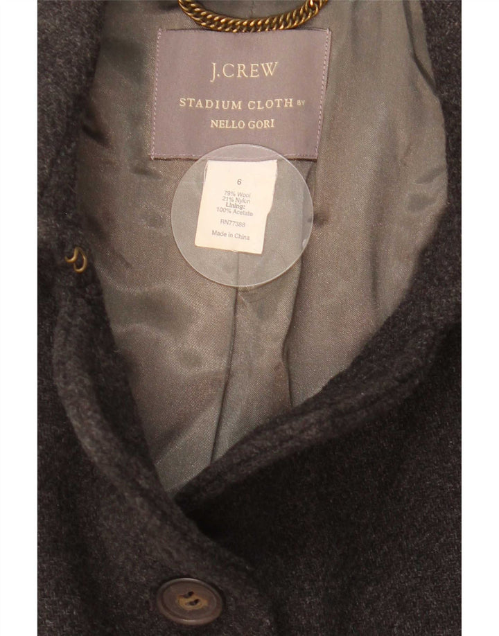 J. Crew Mujeres por Nello Gori Chaquetón de 4 botones US 6 Lana gris medio