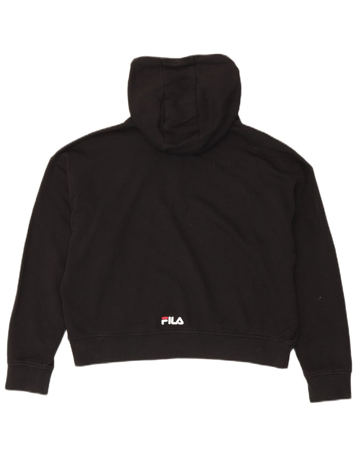 FILA Jersey con capucha y gráfico de corte extragrande para mujer UK 6 XS Negro