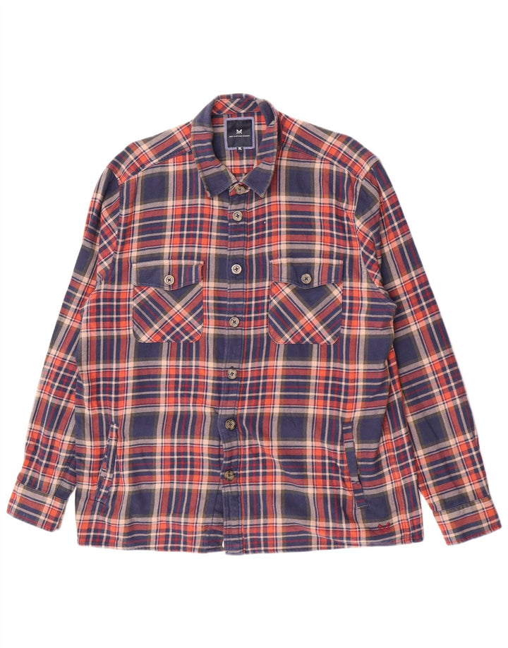 Crew Clothing Camisa de franela para hombre XL Algodón a cuadros multicolor