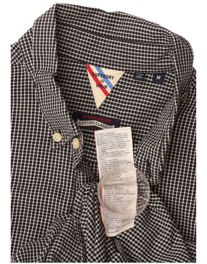 Camisa Superdry para hombre de algodón a cuadros en negro mediano
