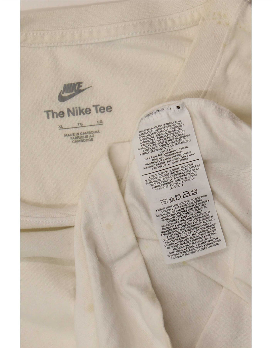 Camiseta Nike Hombre Top XL Blanco Algodón