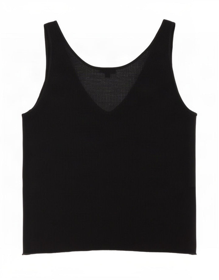 Massimo Dutti Top Sin Mangas Transparente para Mujer UK 40 XL Negro
