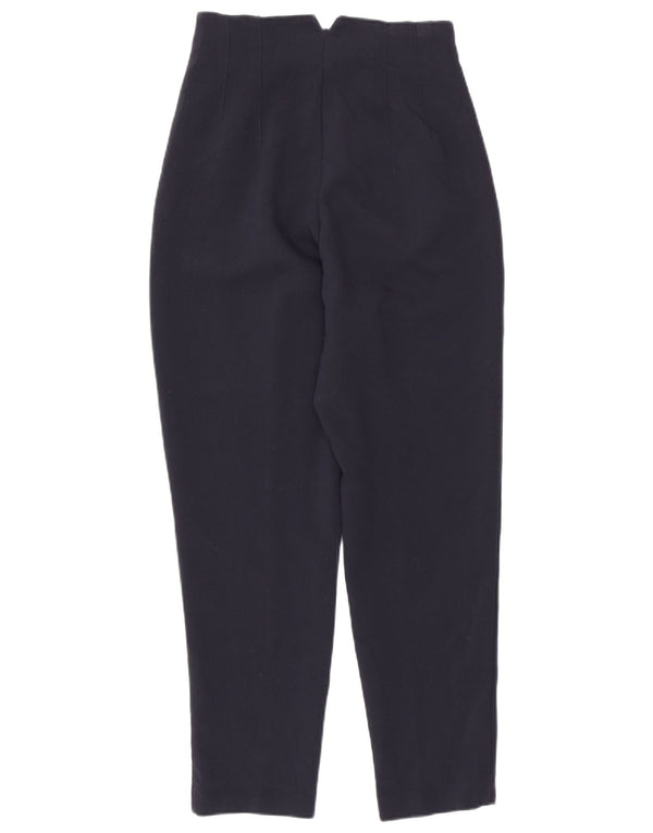 Zara Mujer Pantalón Traje Tapered XS W24 L26 Azul Marino Poliéster