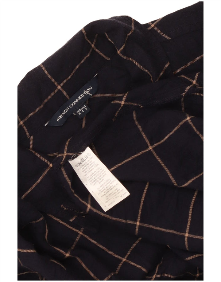 French Connection Vestido camisero estilo jersey para mujer UK 40 Small Azul marino Cuadros
