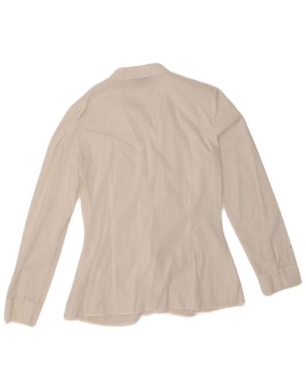 Max&Co. Blusa camisera con volantes en la parte delantera para mujer UK 44 Algodón blanco mediano
