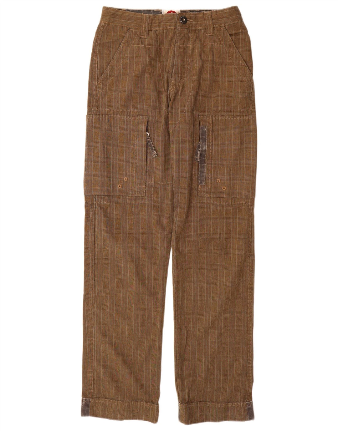 Murphy & Nye Pantalones cargo rectos para hombre W29 L33 Algodón a cuadros marrón