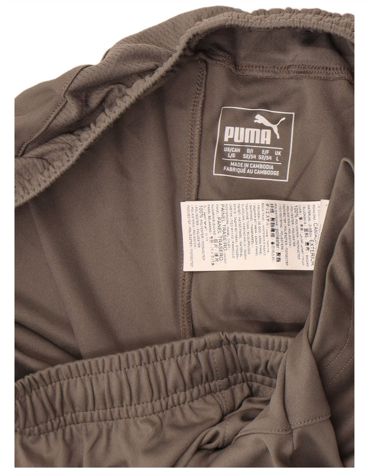 Puma Pantalones cortos deportivos para hombre poliéster color block gris grande