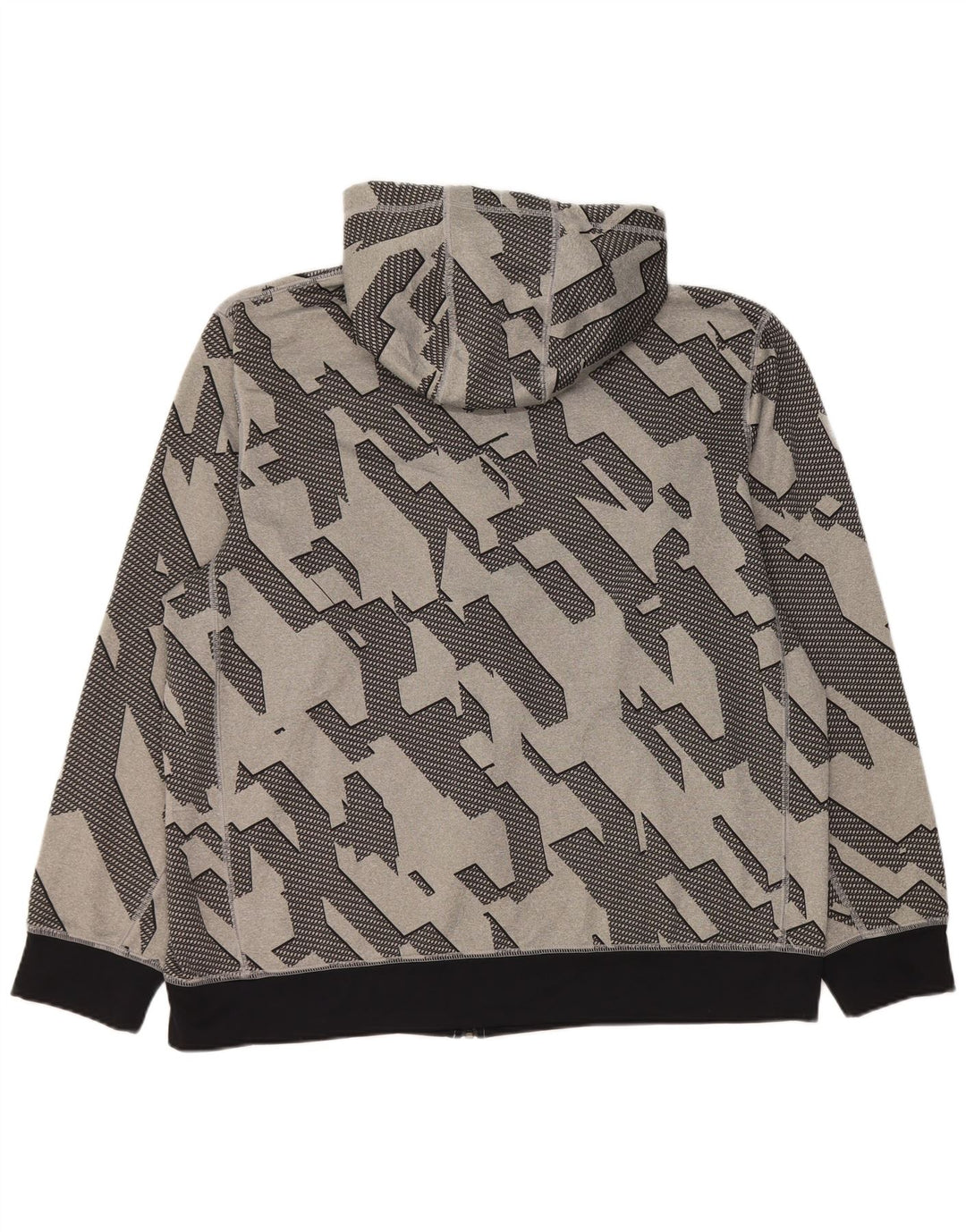 Nike Dri Fit Sudadera con capucha y cremallera para hombre XL Gris Geométrico Poliéster