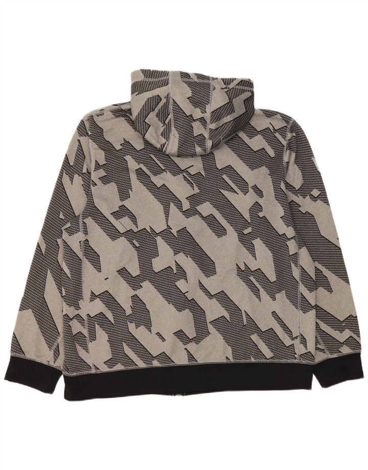 Nike Dri Fit Sudadera con capucha y cremallera para hombre XL Gris Geométrico Poliéster