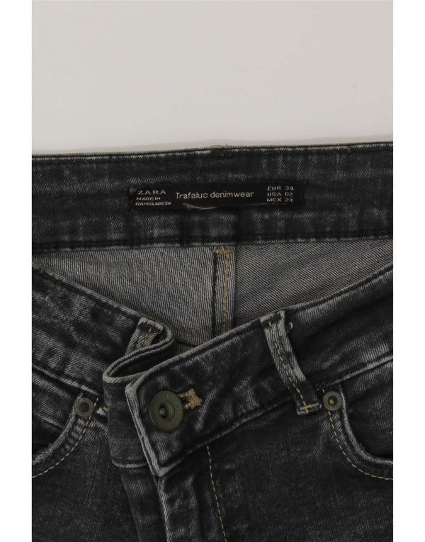 Zara Vaqueros pitillo desgastados Trafaluc para mujer EU 34 2XS W24 L28 Gris