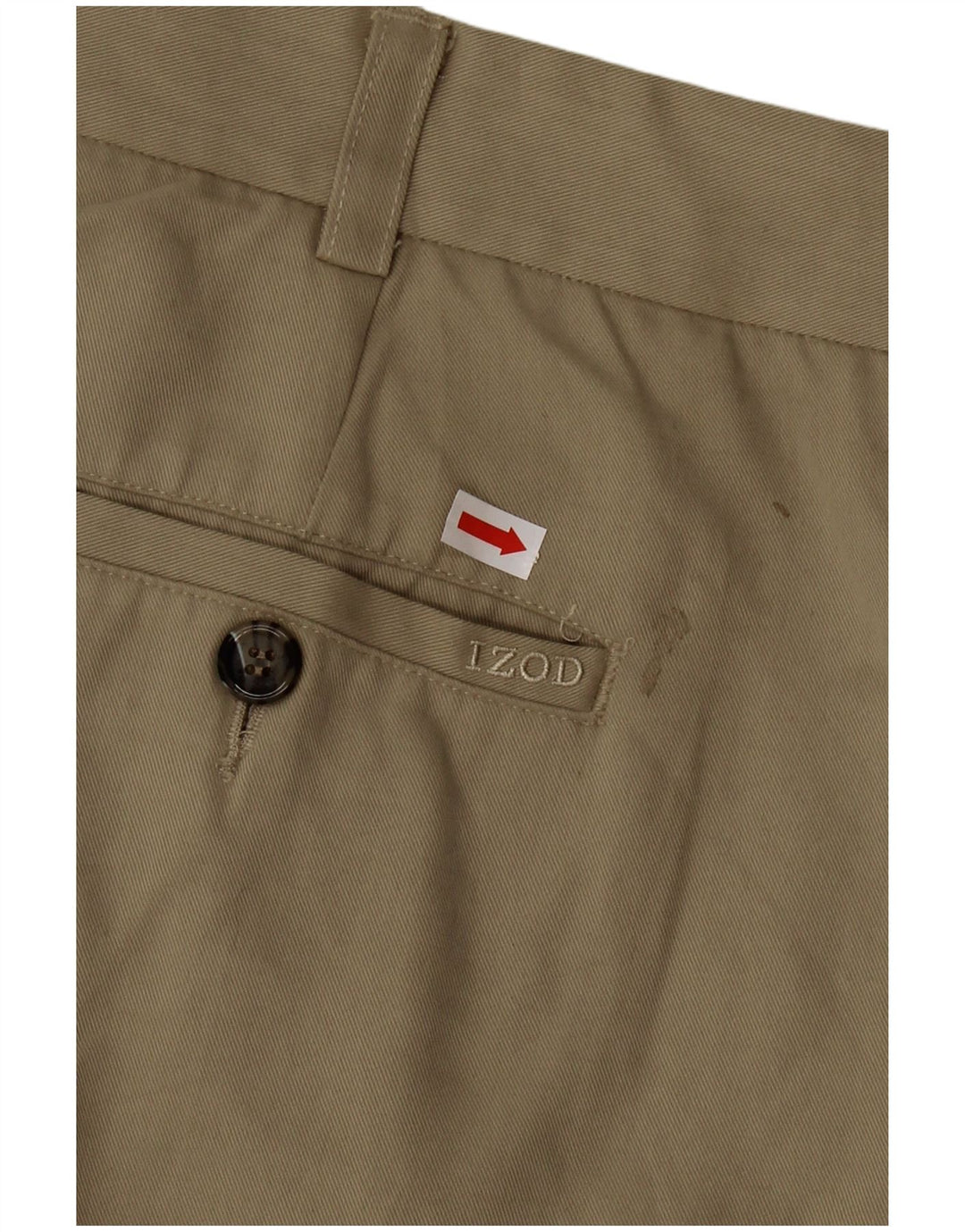 IZOD Pantalones cortos chinos pegados para hombre W42 2XL Poliéster caqui