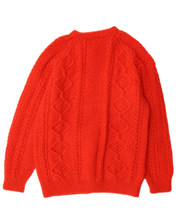 Vintage mujer jumper suéter Reino Unido 10 pequeño rojo geométrico
