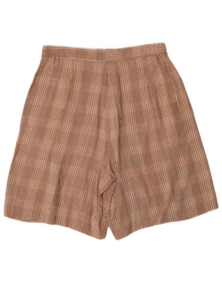 VINTAGE Mujer 4 Botones 2 Piezas Set UK 10 Pequeño W28 Acetato de Cuadros Marrón