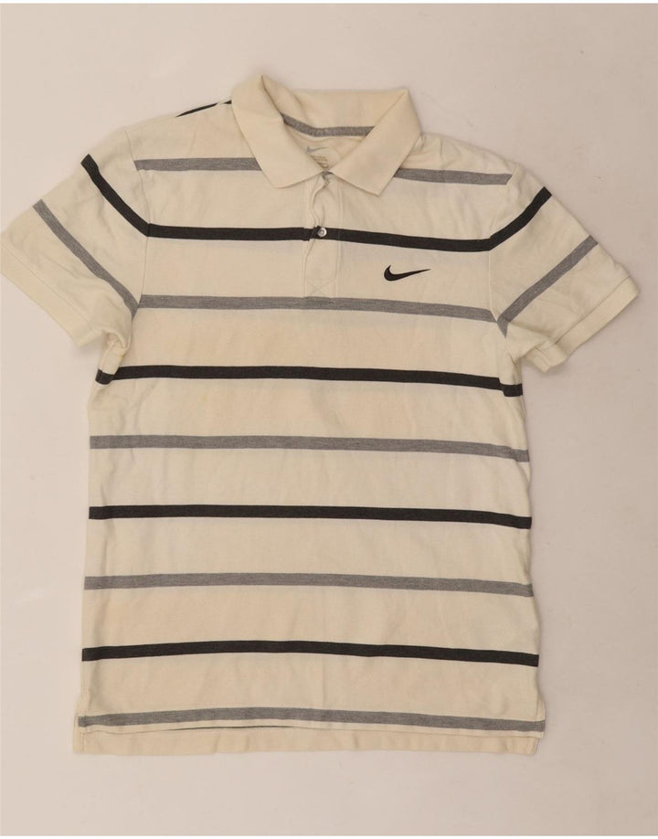 Polo Nike Hombre De Algodón A Rayas Blanco Mediano