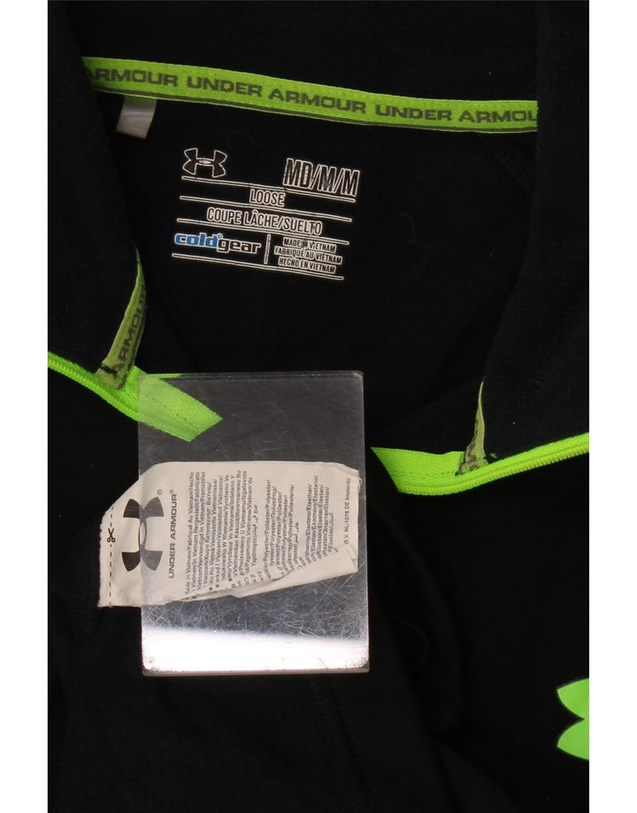 UNDER ARMOUR Hombre Cold Gear Zip Neck Jersey Chándal Top Mediano Negro