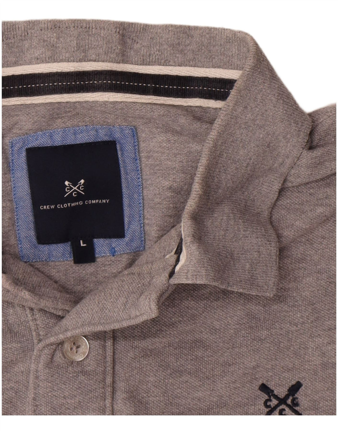 Crew Clothing Polo para hombre de algodón gris grande